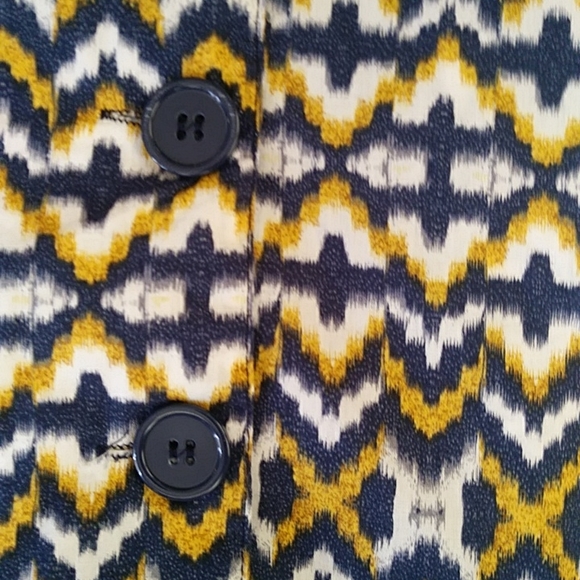 Mlle Gabrielle Collared Button Up Dress PL Navy White Mustard Yellow - Picture 13 of 16